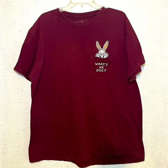 Neff Looney Tunes maroon Bugs Bunny what’s up, Doc T-shirt size XXL - Picture 1 of 7